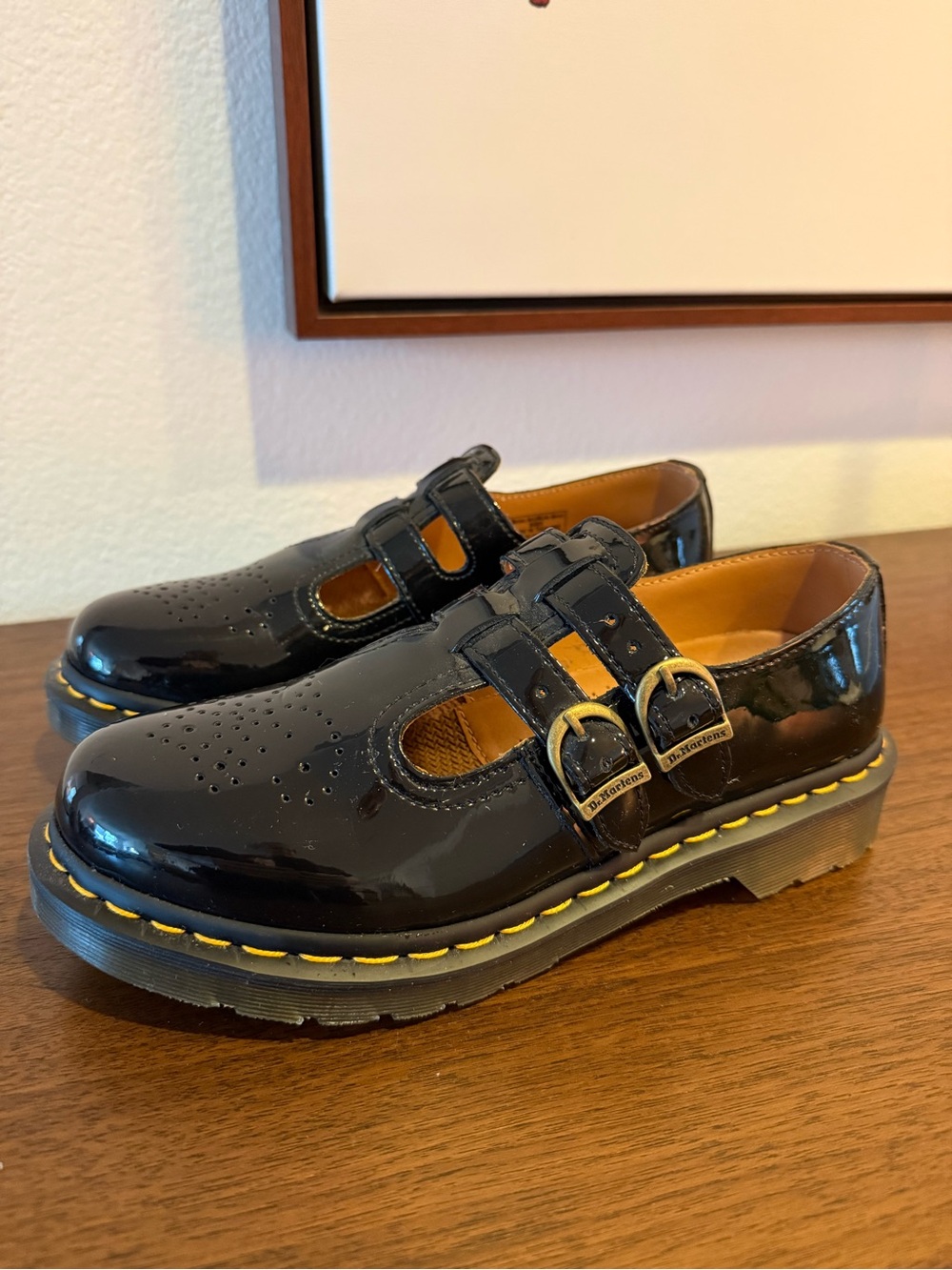 Dr. Martens Black Patent Double-Buckle Mary Jane Flats - Picture 2 of 5